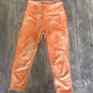 Orange geometric pattern legging